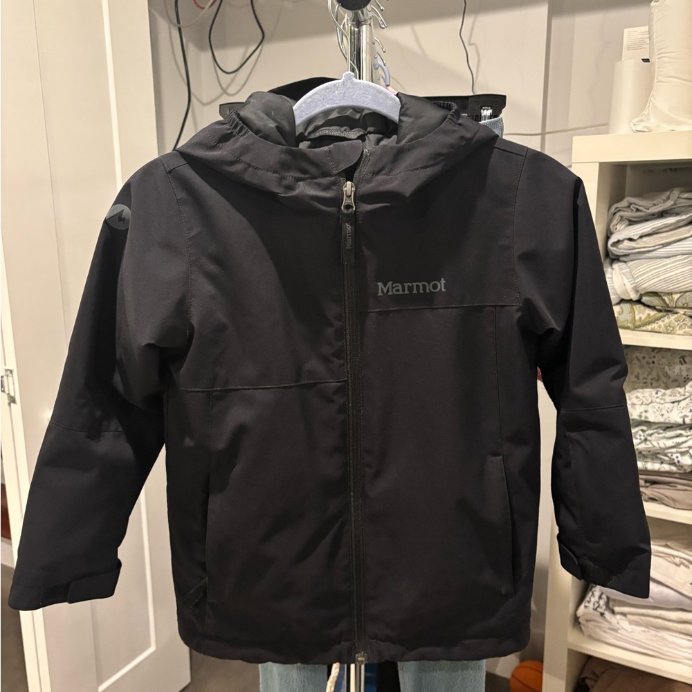 Marmot Kids Black Hooded Raincoat